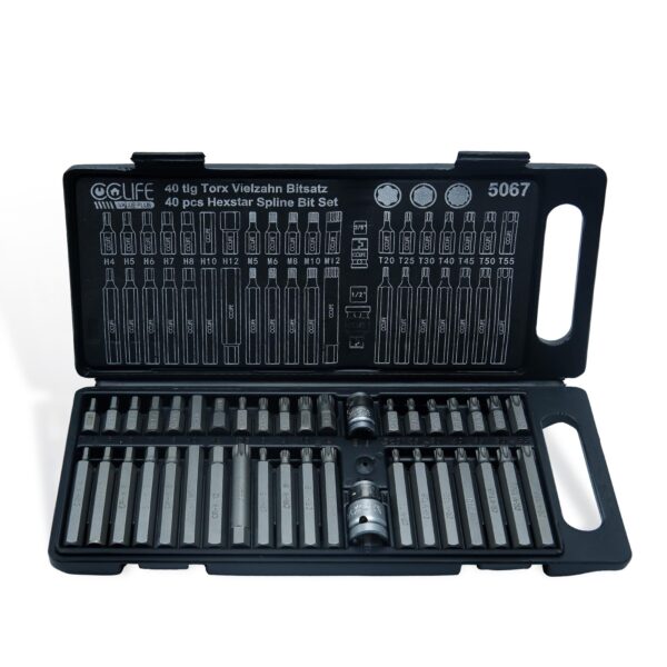 CCLIFE 40-piece socket set Torx XZN internal multi-tooth hexagon socket wrench set and S2 bit set | T20-T55 M5-M12 H4-H12